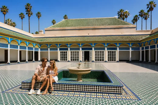 Bahia Palace Tickets in Marrakech – courtyard, fountain and traditional Moroccan architecture